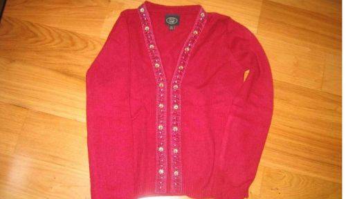 Cardigan LAURA ASHLEY rouge carmin taille S