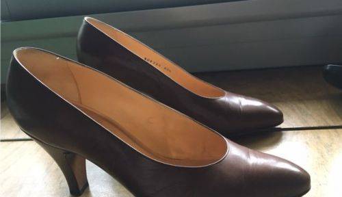 Escarpins Harel en chevreau marron,taille 40,5