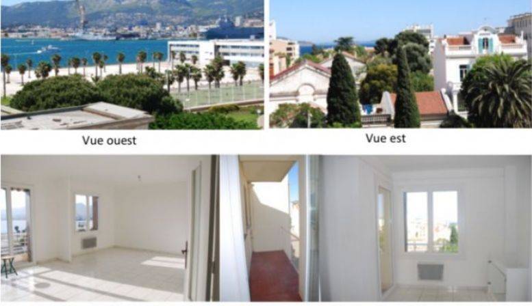 Loue T2/faux T3 Toulon - La Mitre/Le Mourillon vue mer panoramique - 63m²