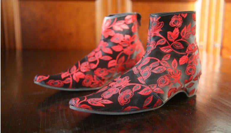 Bottines de soirée en tissu satiné pointure 39