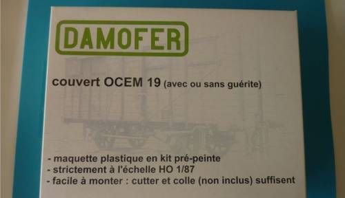Modélisme : maquette à monter de wagon de marchandises DAMOFER