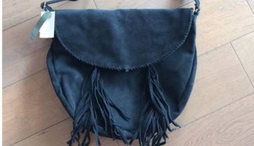 Sac MANGO en cuir velours noir neuf