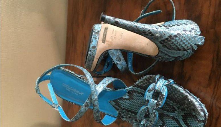 Chaussures Dolce Gabbana à lanière python taille 40,5