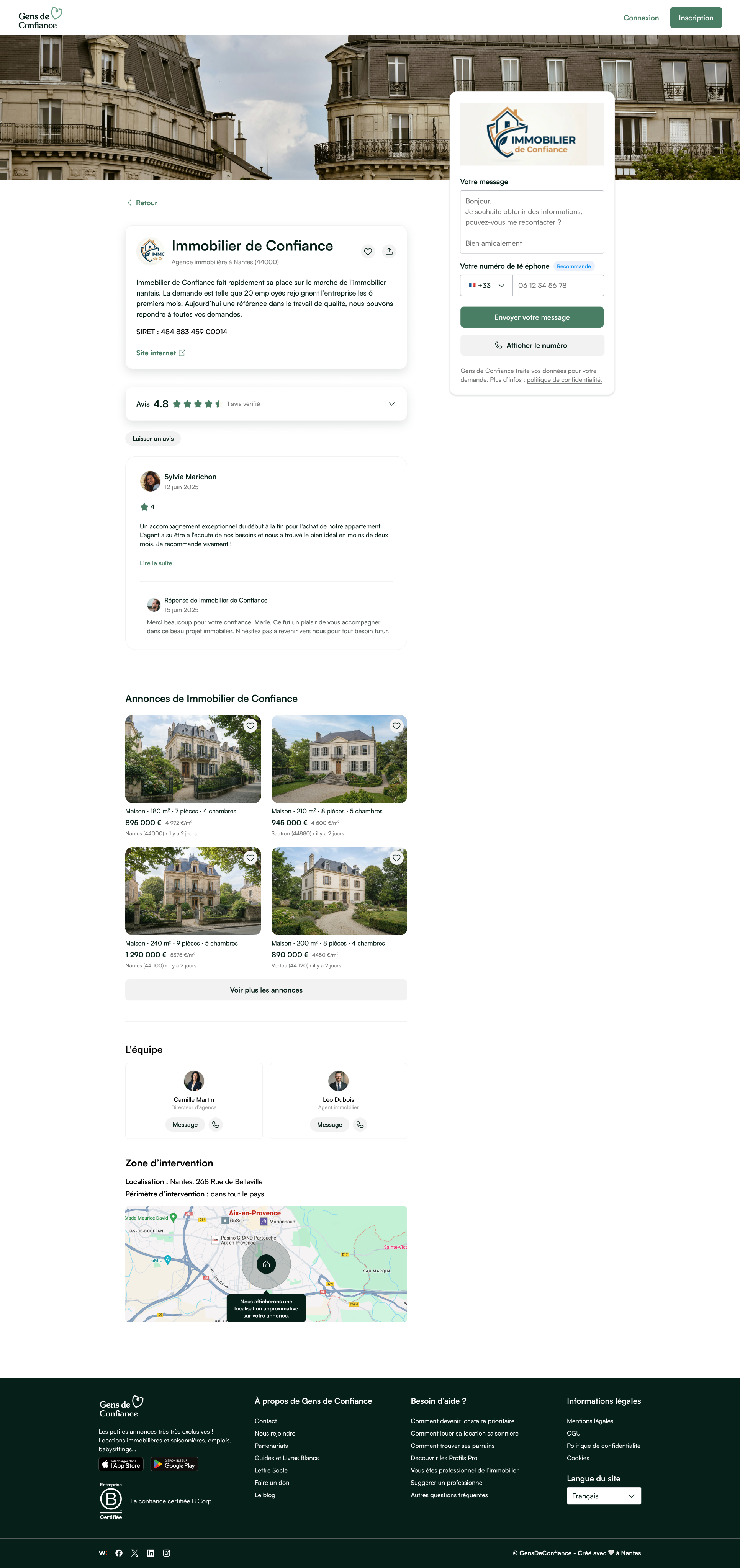 Example of a real estate agency showcase