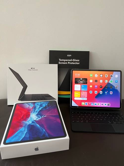 IPAD PRO 12.9 WIFI CEL 128GB ARGENT et Magic Keyboard NEUFS, AppleCare+ 9 mois