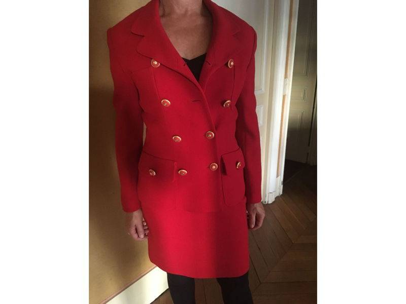 Tailleur jupe 38 rouge SURABAYA Paris