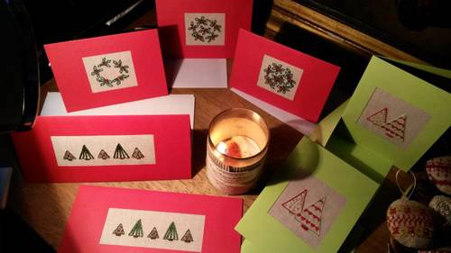 "Cartes brodées Noël"
