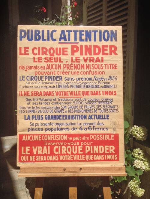 Rare affiche du cirque PINDER