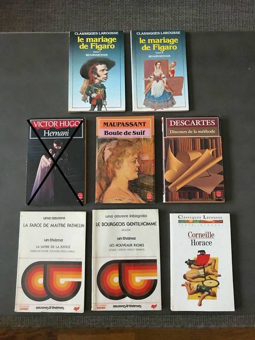 Vends livres classiques de la littérature française