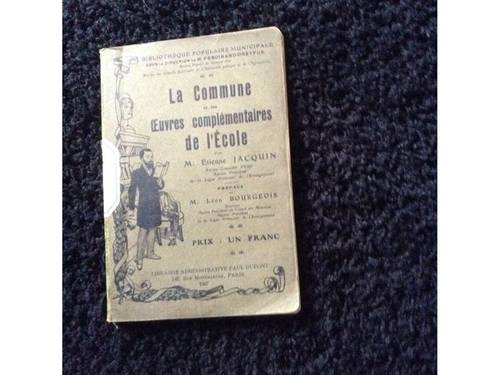 Manuel ancien : La Commune et les œuvres complémentaires de l’Ecole