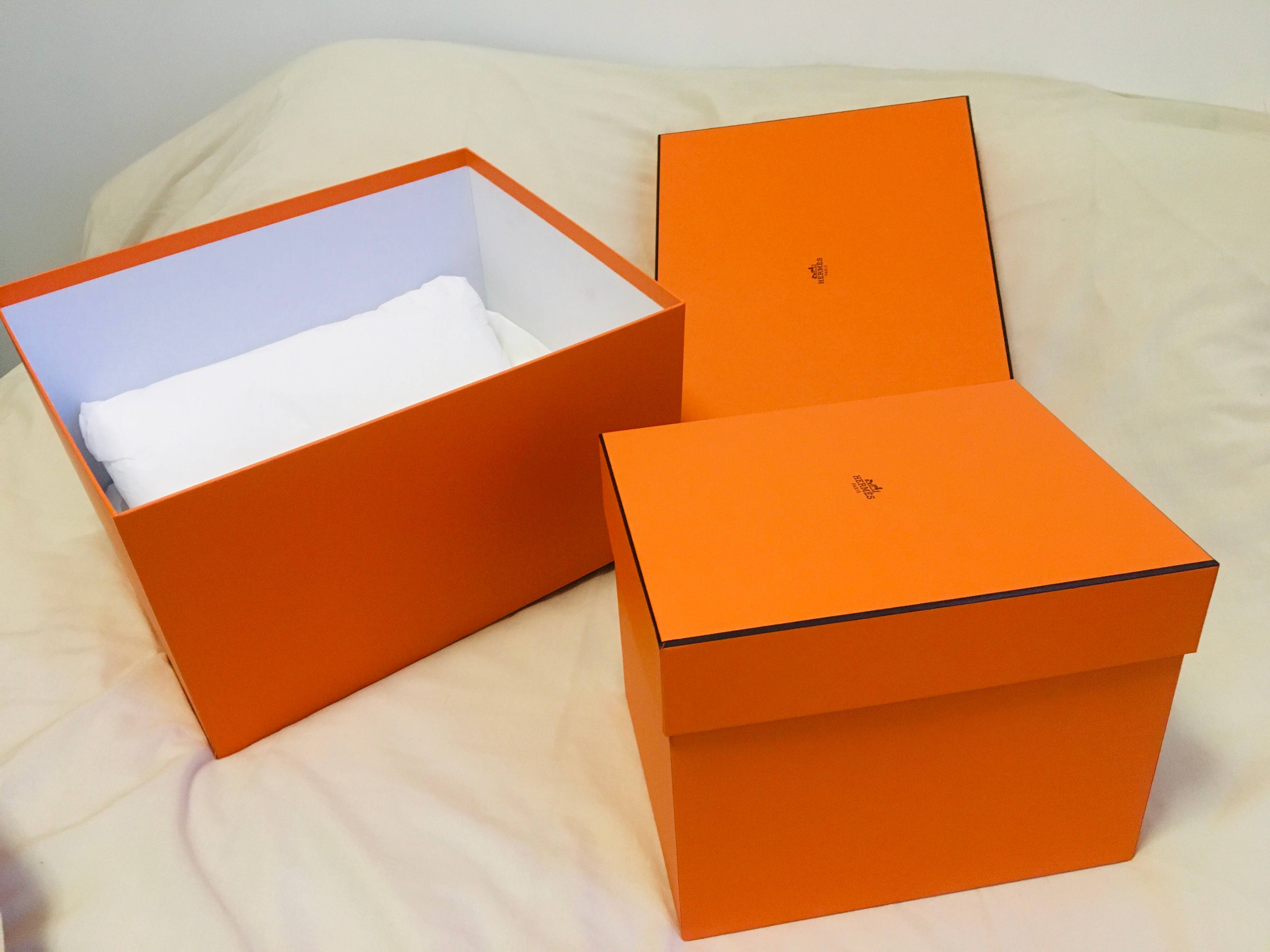 Lot de 2 boîtes neuves Hermès : 21 x 21 x 26 cm