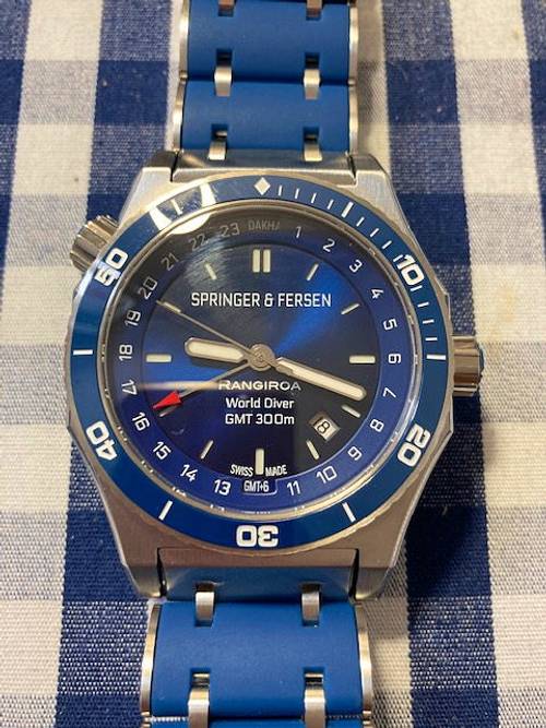 Montre automatique dual time/GMT Springer & Fersen, état neuf