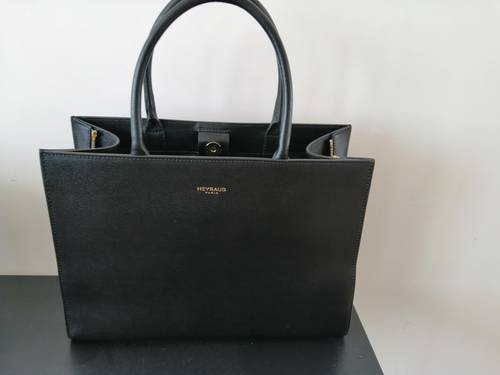 Sac cuir noir Marque Heyraud