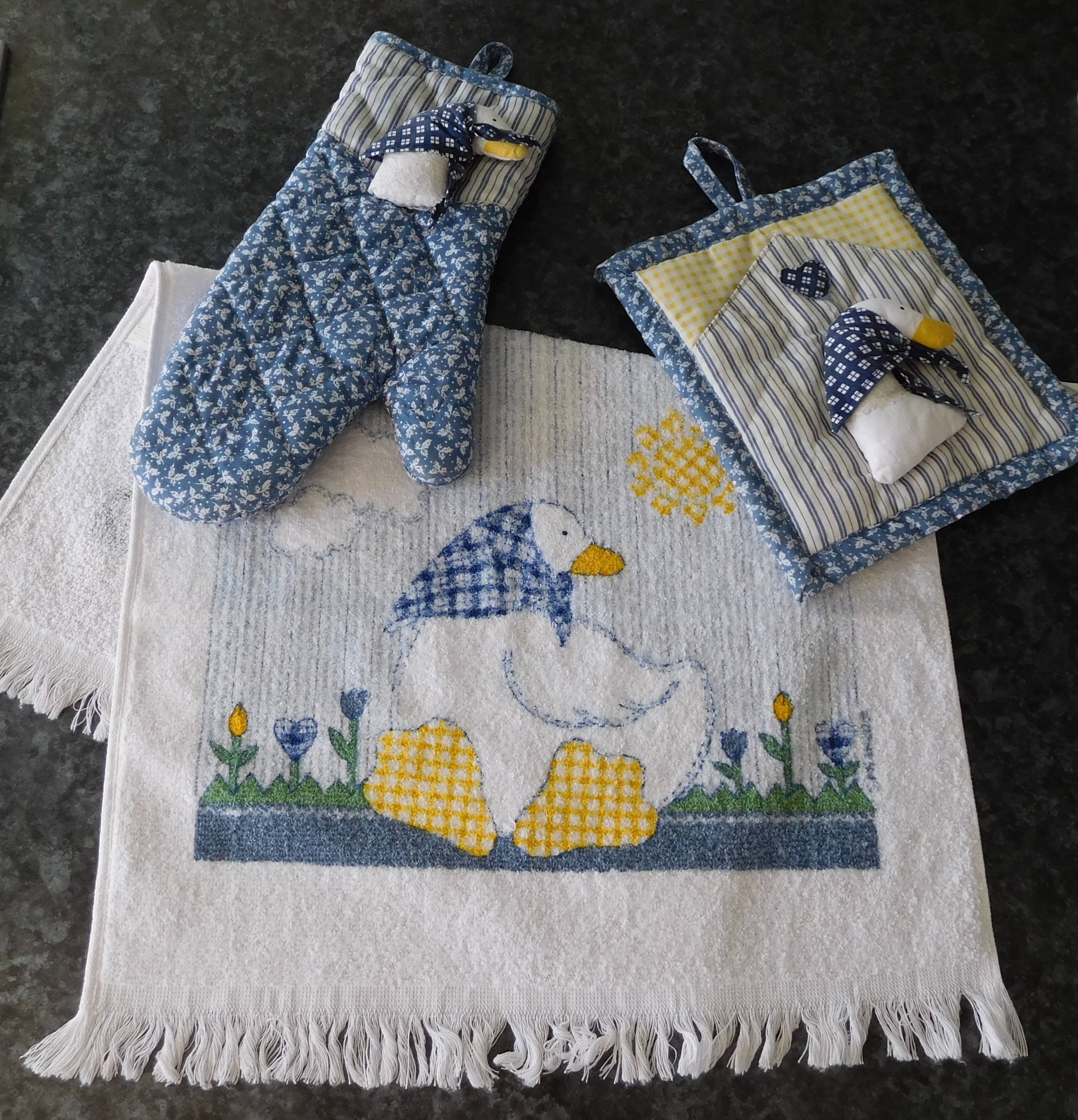 Gant, manique, serviette éponge "Petit canard"