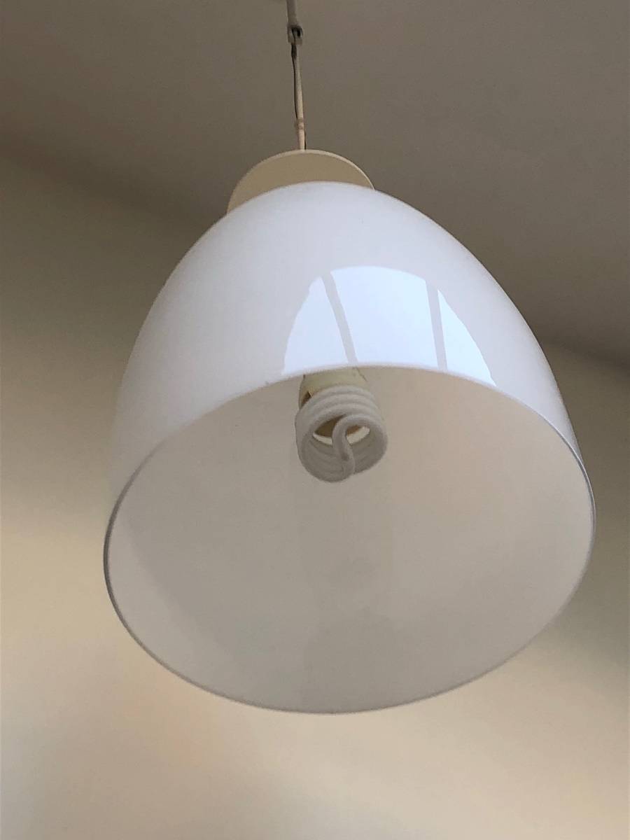 Vends 2 suspensions en verre opaline type industriel