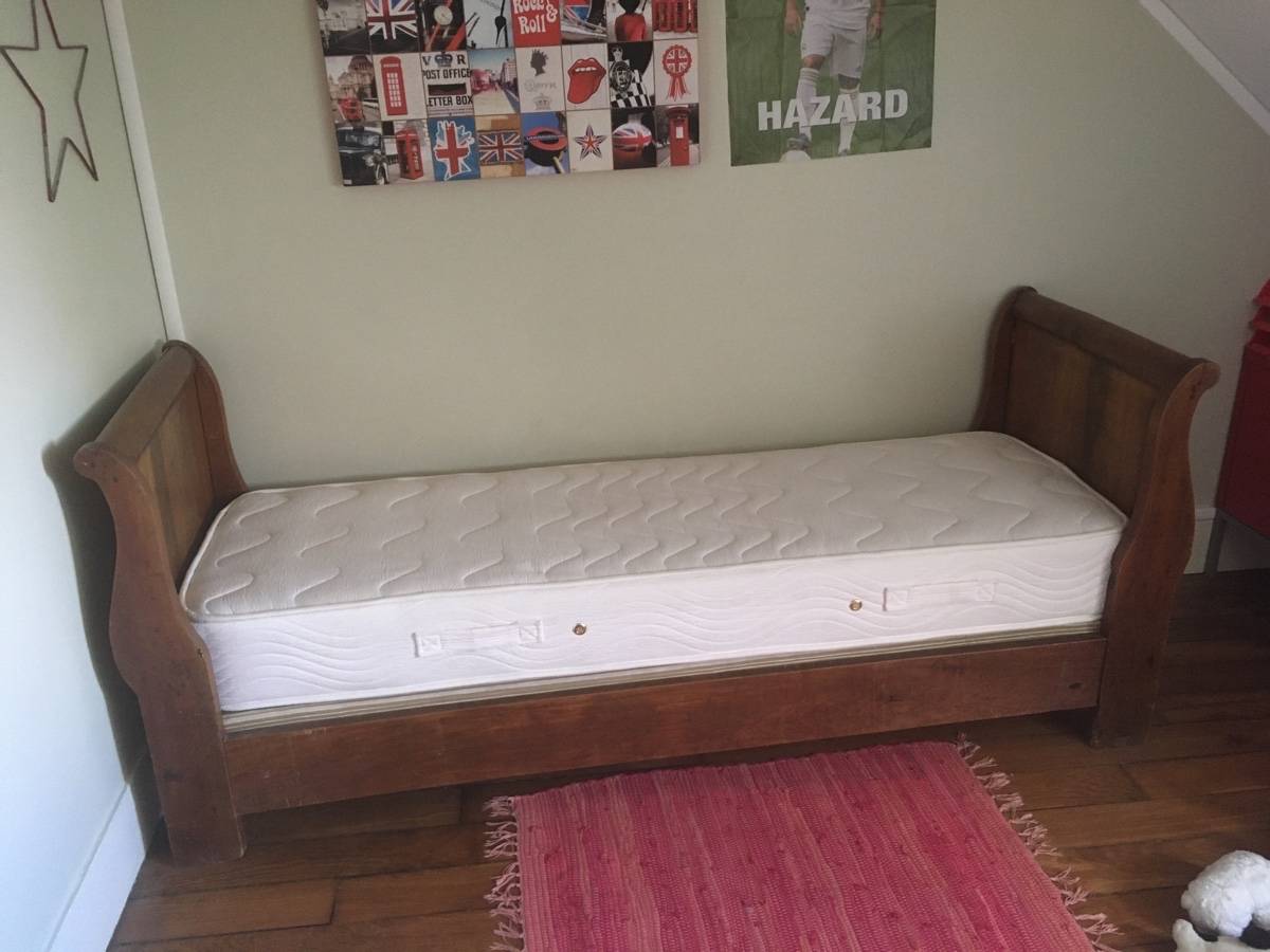 Lit bateau ancien bois massif (enfant)