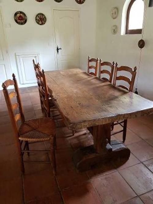 6 chaises bois assise paille