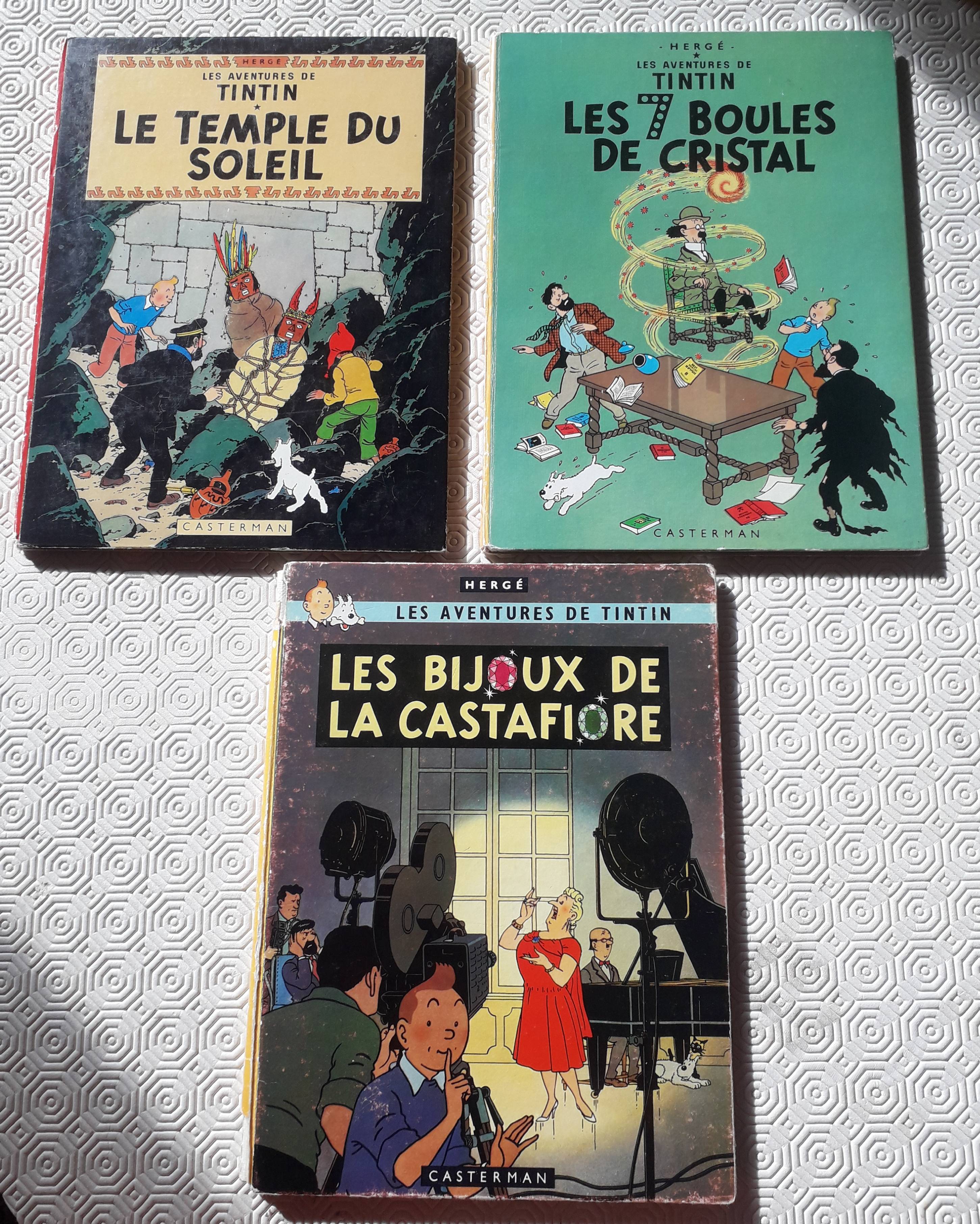 3 albums Tintin anciens années 1963/ 1964 et 3 albums années 65 /73/76 Achat  possible à l’unité