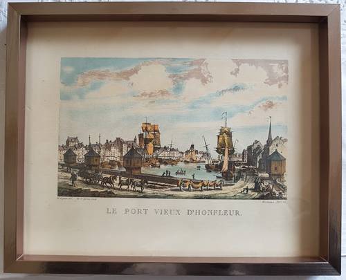 Vends gravure ancienne du port d’Honfleur