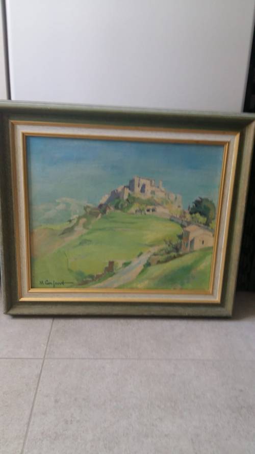 Vends tableaux signes M Lenfant - Motif village