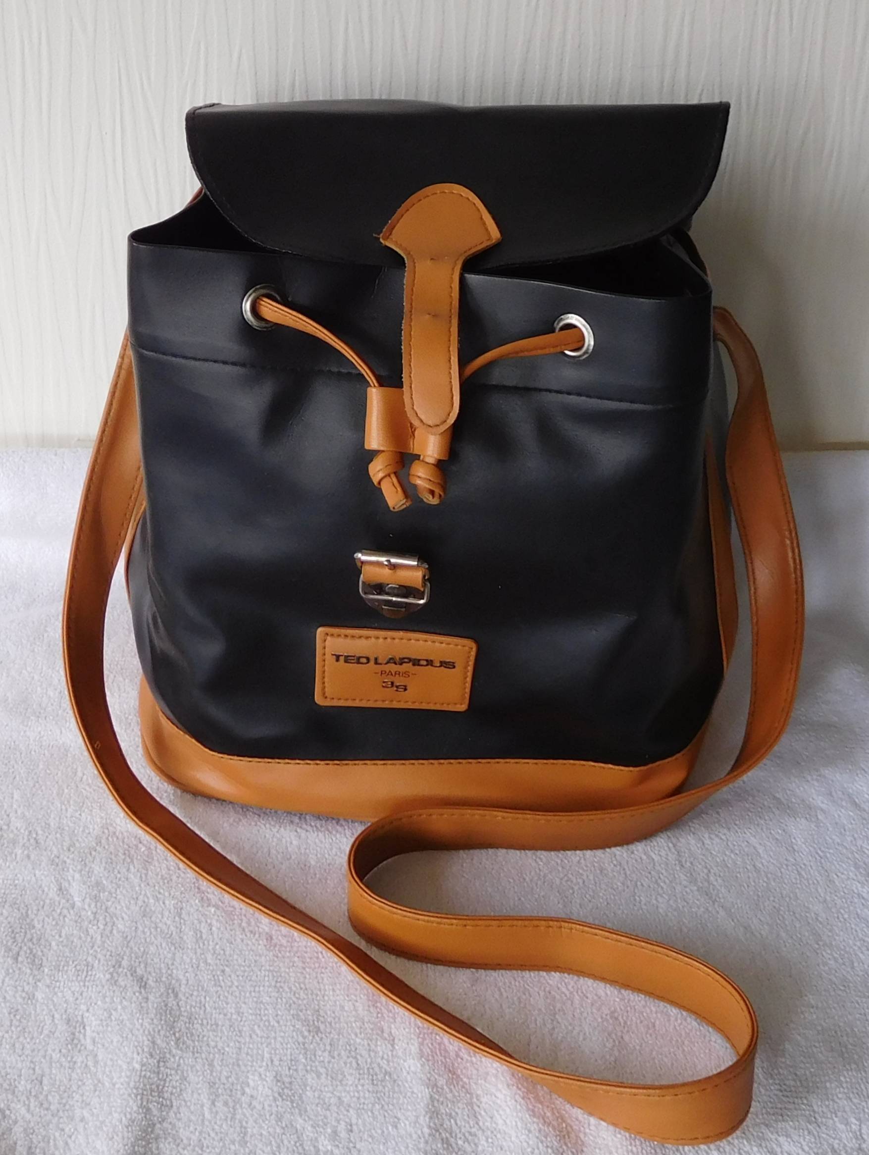 Vends sac gibecière noir et brun femme