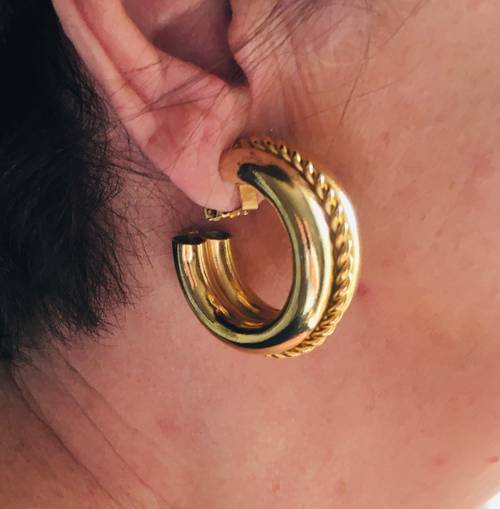 Boucles d’oreille créoles vintage dorées