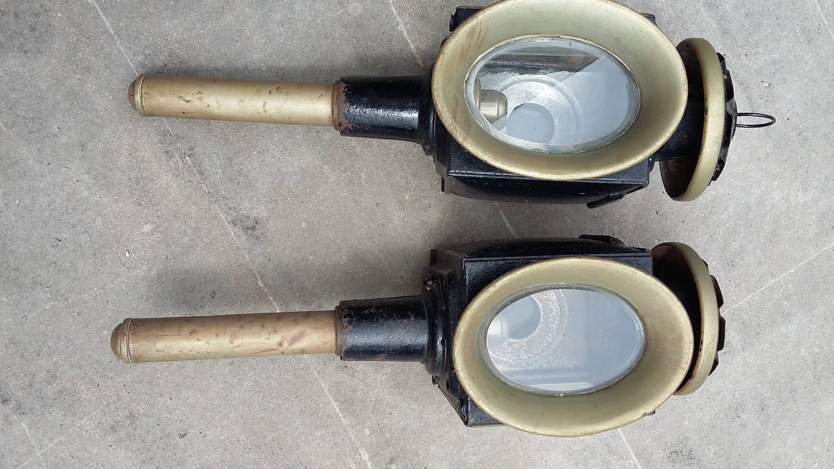 Paire de lampe de calèche ancienne