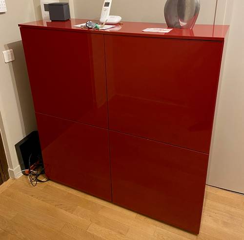 Vends buffet haut laqué rouge marque LEMA