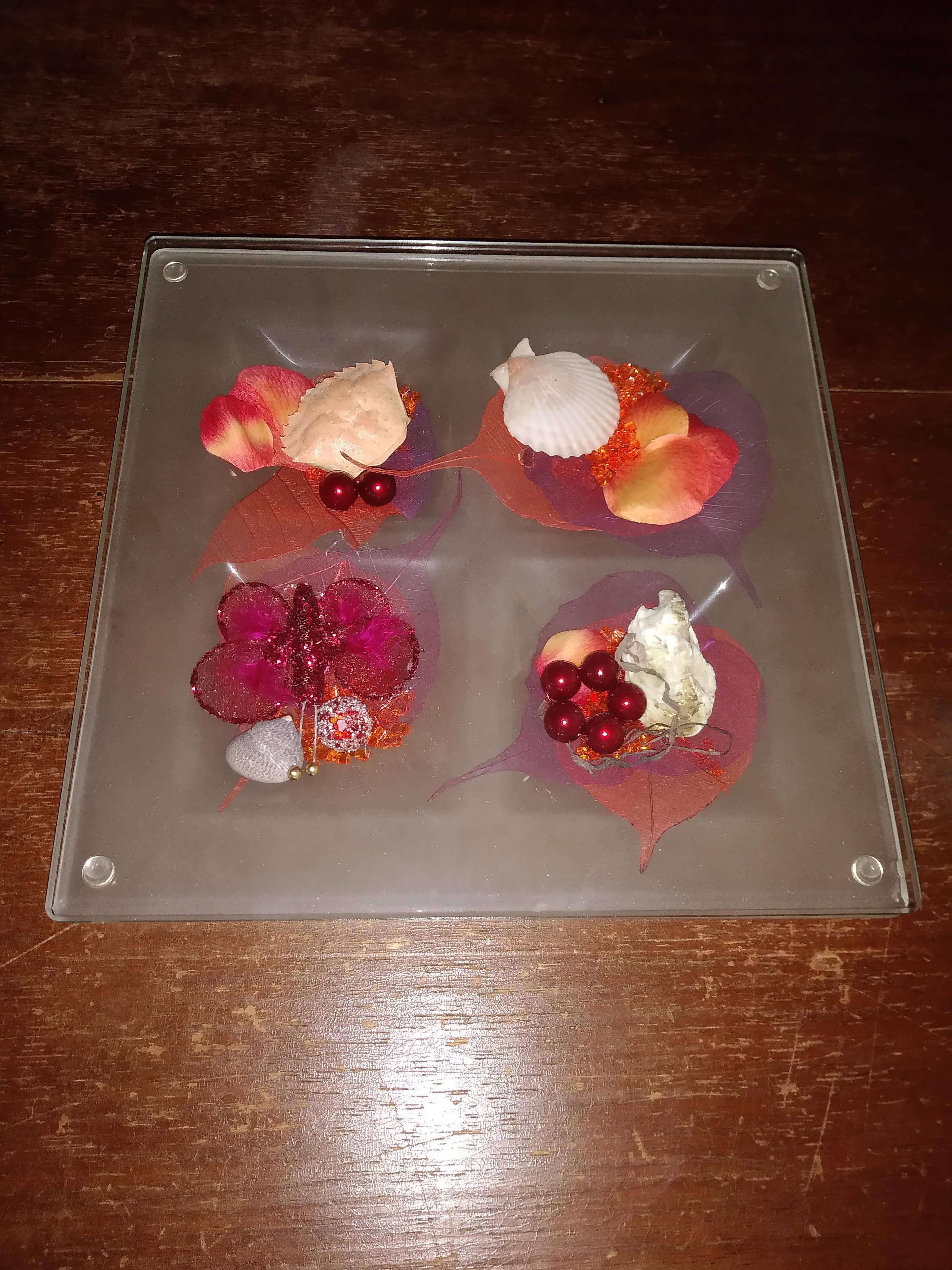 Dessous de plat verre 22,5x22’ 5 décoration créative et modulable