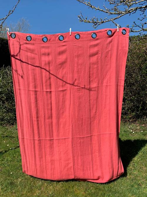 Vends paire de rideaux en lin - Coloris Framboise