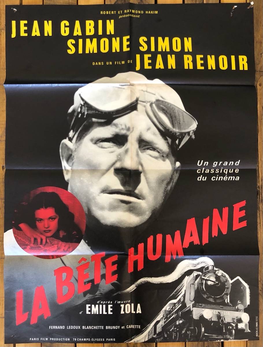 Affiche de cinéma originale « La bête humaine » 80x60
