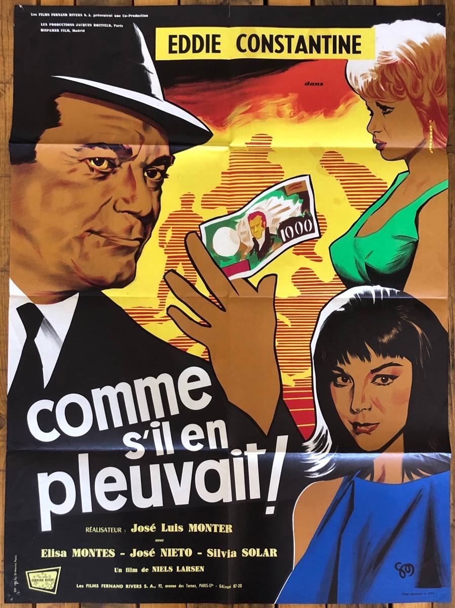 Affiche de cinéma originale « Comme s’il en pleuvait !  » 80x60