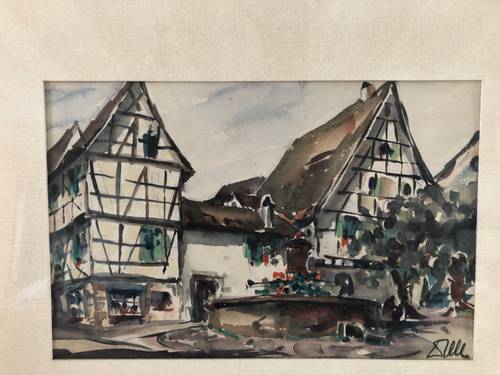 Aquarelle ancienne Riquewihr
