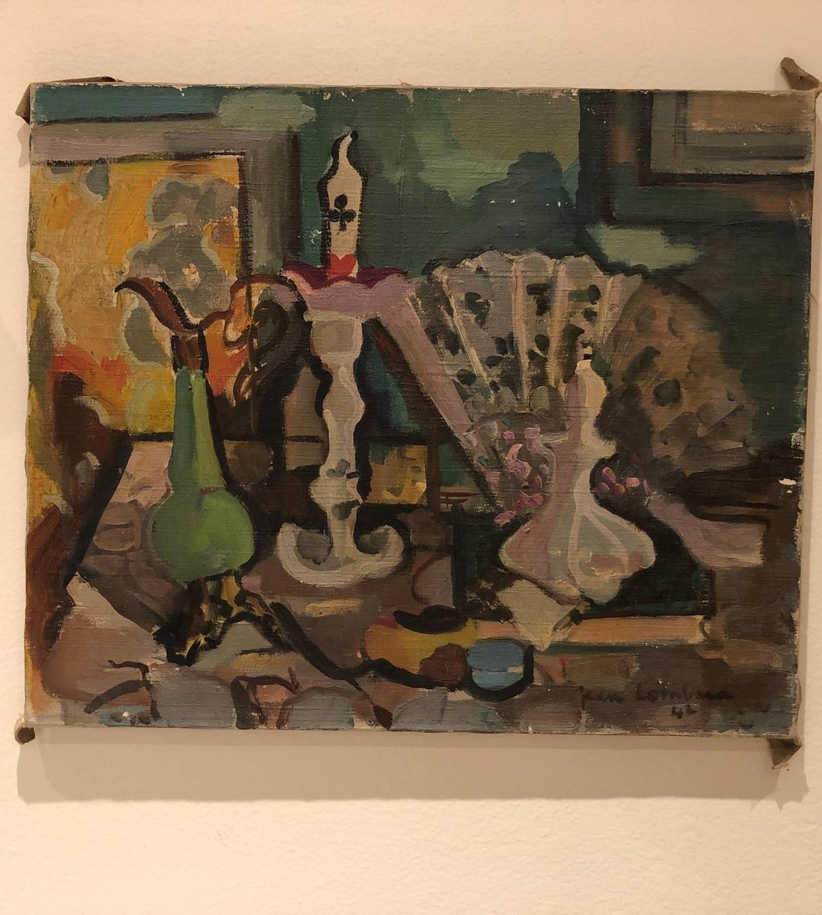Nature morte du peintre Jean Lombard de 1942 48x37