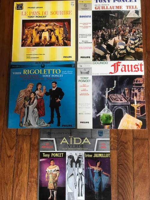 Vends lot de disques 33t avec Tony Poncet