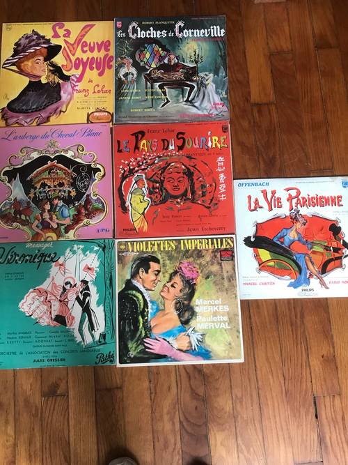 Vends lot de 6 albums vinyle 33t d’opérettes