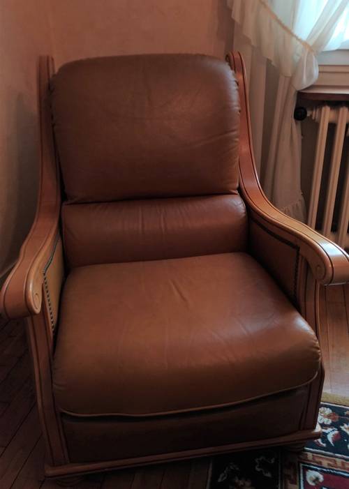 2 fauteuils de salon cuir comme neufs