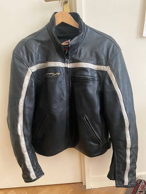 Vends blouson moto Hein Gericke cuir bleu marine foncé Taille L