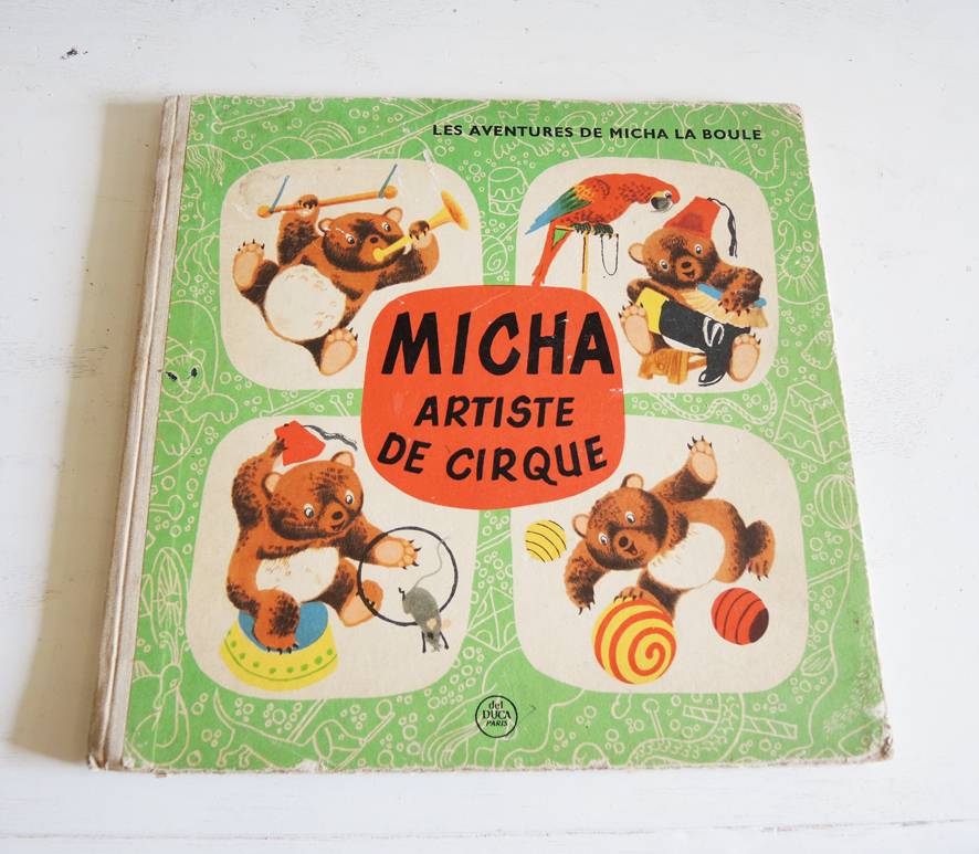 Ancien livre pour enfant micha artiste de cirque