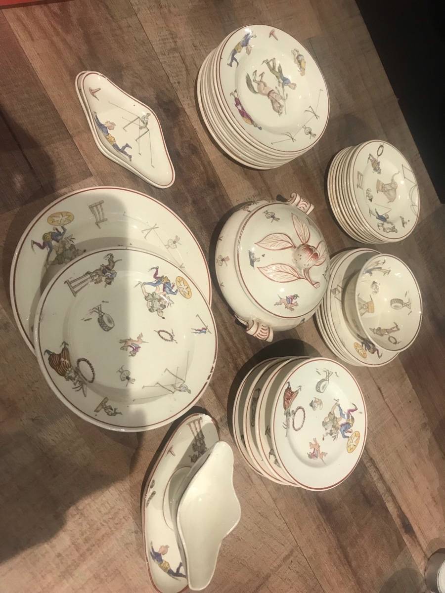 Ancienne Petite Assiette Dînette Porcelaine Enfants Poules