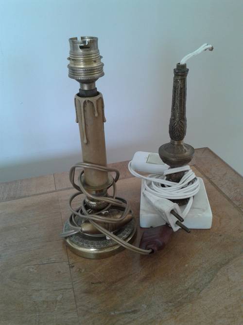 2 bougeoirs à monter en lampe