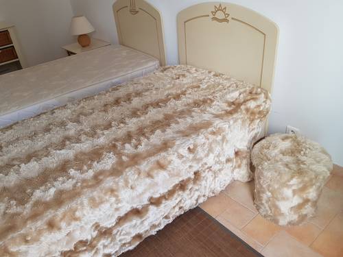 Plaid fausse fourrure années 70 + pouf