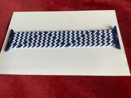 Bracelet tressé bleu/blanc, taille XS, pour Apple Watch de 38 ou 40 mm