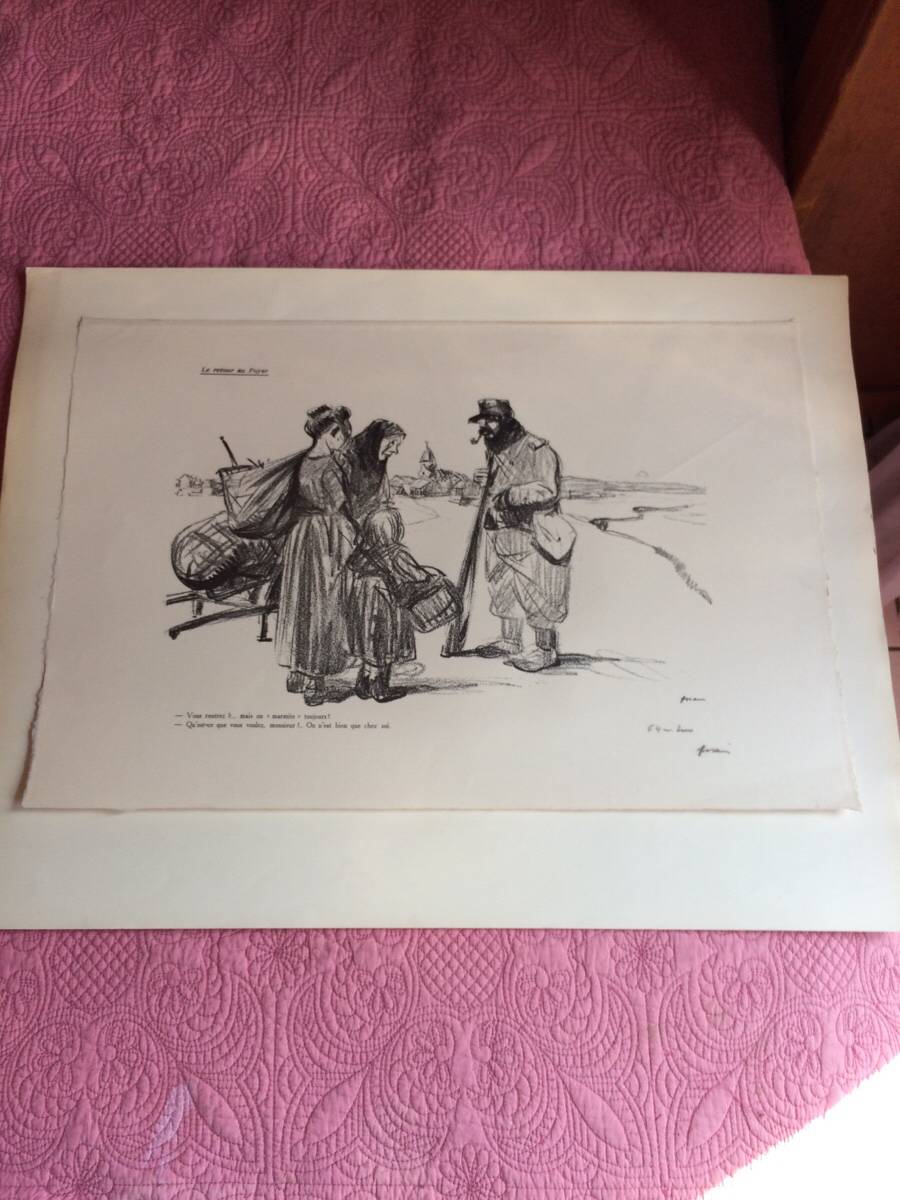 Belle lithographie de J.L Forain Guerre 14-18
