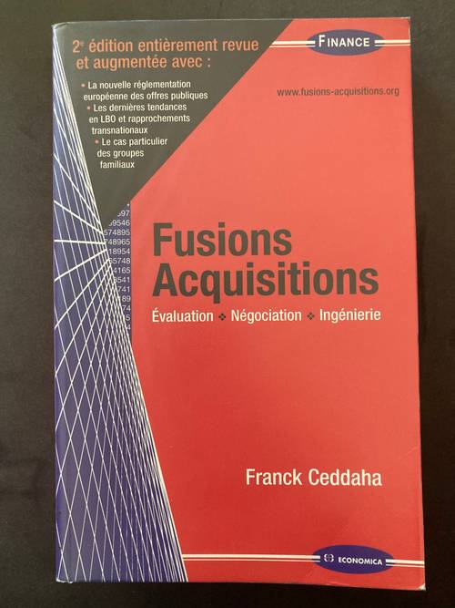 Vends manuel "Fusions Acquisitions" de Franck Ceddaha, édition 2007