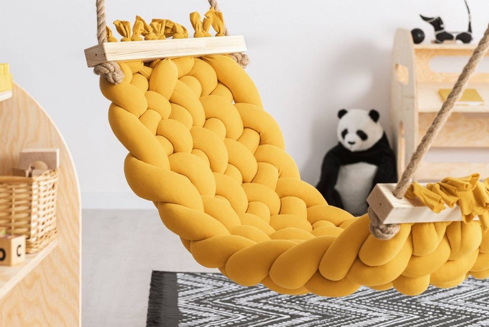 Hamac pour enfants avec assise tressée (marque Gribouille ta chambre)