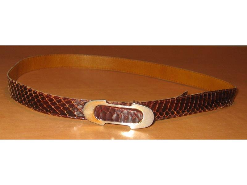 Ceinture Le Taneur en serpent - boucle dorée - taille 80/22