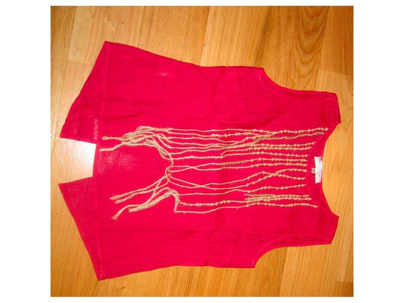 Vends top ARMAND VENTILO rouge avec cordelettes - taille 38