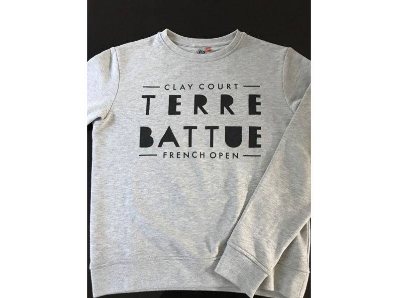 Sweat mixte gris Roland Garros Taille XS
