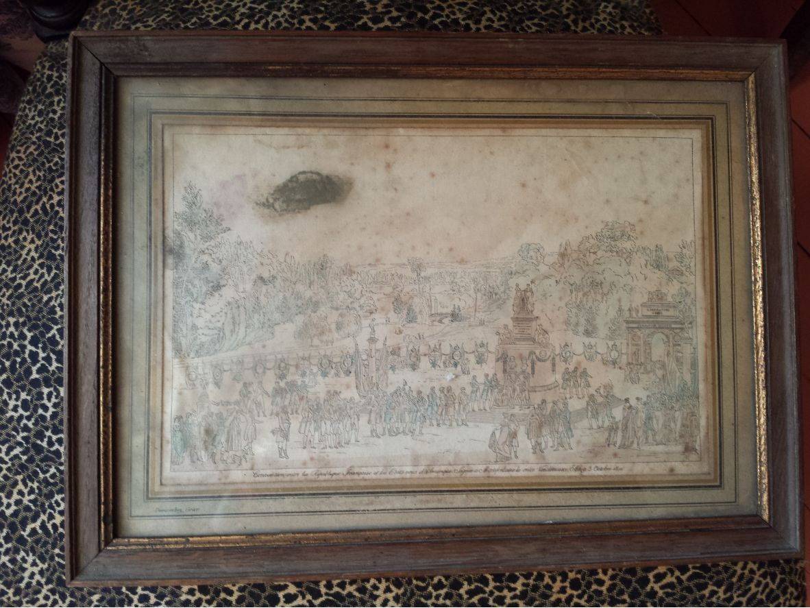 Gravure dessin Convention 1800 Rep Francaise - Etats Unis